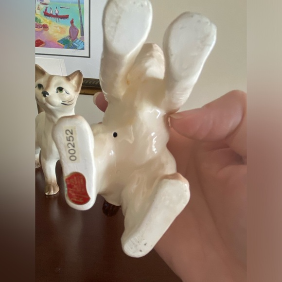 Lot of 2 Siamese Cat Porcelain Figurines Smaller is Lefton Cute Cat Japan - Picture 8 of 10